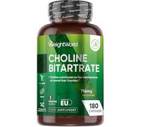 Choline Bitartrate Supplement 714mg - 180 Capsules - 3 Months Supply