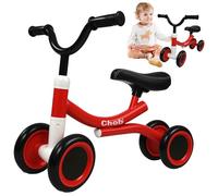 CHOLY Toddler Balance Bike for 1 Year Old, 4 Wheels Baby Bike, Ride on Toys for 12-24 Months Biys Girls, Training Bicycle Ideal for 1st Birthday Gifts, Infants First Bike Indoor Outdoor - Red