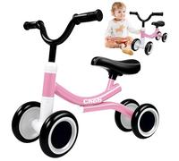 CHOLY Toddler Balance Bike for 1 Year Old, 4 Wheels Baby Bike, Ride on Toys for 12-24 Months Biys Girls, Training Bicycle Ideal for 1st Birthday Gifts, Infants First Bike Indoor Outdoor - Pink