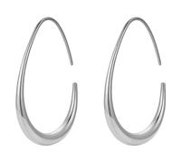 ChomelKevin 14k Gold/White Gold Plated Lightweight Teardrop Hoop Earrings for Women Large Oval Pull Through Hoop Earrings High Polished Statement Jewelry Gift for Women, Large, Stainless Steel, No