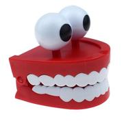 Chomping Teeth Toy - Wind Driven Jumping Character, Eye Design Mechanical Gag Play Item Animated Table Display Entertaining Movement Figure Compact Collectible | Social Interaction with Party Game