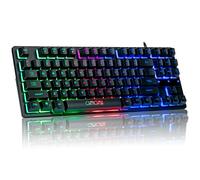 CHONCHOW 87-Key RGB Backlit Compact Gaming Keyboard - USB Wired Tenkeyless Keyboard for Laptop, PS4, Xbox, PC Gaming and Work
