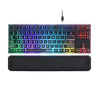 CHONCHOW 87 Keys TKL Wired Gaming Keyboard and Wrist Rest Combo, Detachable USB-C Cable, RGB Backlight, Full Metal Panel Keyboard Compatible with PC Laptop Mac Xbox Ps4 Ps5