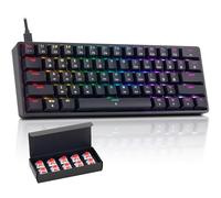 CHONCHOW Mechanical Keyboard 61 Keys Gaming RGB Wired Programmable BS-8102 Ultra-Compact Compatible with Windows 7/8/10 iMac Xbox one X Ps4(Black,red Switch)