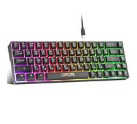 CHONCHOW Mini RGB 60% Gaming Keyboard, 68 Keys Small Compact USB Wired Rainbow Light Up Backlit Gaming Keyboard for Xbox PS4 PS5 PC Laptop Gamer