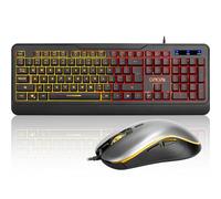 CHONCHOW Mouse and Keyboard Combo with Backlit LED, Full Size, Wrist Rest, USB Wire Computer Keyboard & Mouse Combos for PC, PS5, Laptop, Desktop and Mac, Gaming Light Up Mouse - Computer Accessories