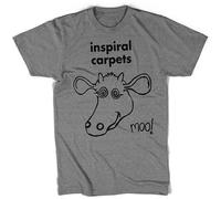 CHONG NA DUO Inspiral Carpets Mens Cotton T Shirt Madchester Happy Mondays Colours Size 3XL Grey