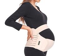 ChongErfei Pregnancy Support Belt, 3 in 1 Pregnancy Belly Band Maternity Support Belt for Back/Pelvic/Hip Pain (S, Beige)