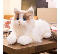 Chongker Interactive Robot Cat,Realistic Stuffed Animal, Head and Tail Movenment,Purr and Heartbeat Sound, Pet Substitution and Emotional Companionship for Children, Adults and the Elderly