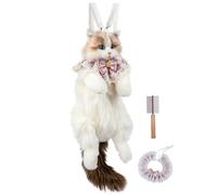 Chongker Stuffed Realistic Cat Plush Backpack, Cute and Soft Cat Shaped Backpack with Detachable Straps, Enough Room to Hold Keys, Wallet & Cosmetics, Gifts for Girls & Women