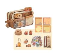 ChongKuan Aesthetic Pencil Case Capybara Capybara Pencil Case - Ca Capybara Pencil Case Cute Capybara Pencil Case Transparent with Ca Cartoon Compartments Pencil Case, a, aa