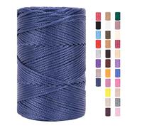 ChongKuan Rope Yarn 3 mm x 225 m for Crocheting Macrame Bags Cotton Cord Polyester Bakers Yarn Cotton Cord Macrame Cord Cotton Yarn Braided Textile Yarn Baskets Easy Yarn (Pack of 1, 1)