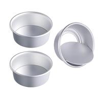 chongning 4 Inch Round Cake Tin for Baking, 3 Pack Non-Stick Deep Aluminum Cake Pan with Removable Bottom, Layer Cake Bakeware Set Ideal for Birthday Wedding Christmas