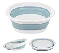chongning Collapsible Washing Up Bowl, Portable Wash Basin, Blue Small 3.5L | Silicone Plastic Basket Multipurpose Indoor Outdoor Travel Basin Camping Sink, Space Saving Folding Washtub