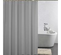 chongning Solid Colour Shower Curtain Mildew Resistant and Water Repellent, Easy Dry Shower Curtain with Hooks, Made of PEVA 180 x 180cm for Wet Rooms, Shower, Bath (Grey)