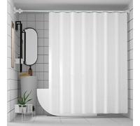 chongning Solid Colour Shower Curtain Mildew Resistant and Water Repellent, Made of PEVA 180 x 180cm for Wet Rooms, Shower, Bath (White)