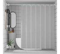 chongning Solid Colour Shower Curtain Mildew Resistant and Water Repellent, Made of PEVA 180 x 180cm for Wet Rooms, Shower, Bath (Gray)