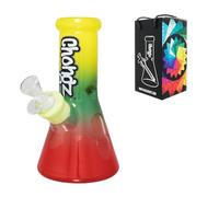 Chongz 20cm 7mm RASTA "Babylon" Waterpipe bong, manufactured from 7 mm thick borosilicate glass, permanent Chongz Brand logo, Stands approximately 20 cm tall