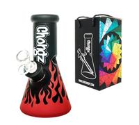 Chongz 20cm 7mm "Up in Flames" Flame Design Waterpipe bong (Red)