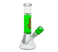 Chongz 25cm 3mm "Daft" Liquid Filled Waterpipe bong. Gold accent Chongz Logo, 14mm liquid filled bowl, 18.8mm diffusor stem, and glass cooling spiral, refrigerate for cooling effect. (Green)