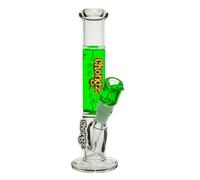 Chongz 25cm 4mm "Banana" Liquid Filled Waterpipe bong. Gold accent Chongz Logo, 14mm liquid filled bowl, 18.8mm diffusor stem, and glass cooling spiral, refrigerate for cooling effect. (Green)