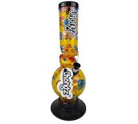 CHONGZ 30cm "Dalliance" Acrylic Ice Twist Bouncer Bong | Metal Bowl and Down Pipe | Rubber Base | Carb Hole (CHO43) (Gold)