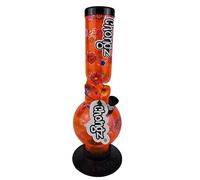 CHONGZ 30cm "Dalliance" Acrylic Ice Twist Bouncer Bong | Metal Bowl and Down Pipe | Rubber Base | Carb Hole (CHO43) (Orange)