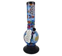 CHONGZ 30cm "Dalliance" Acrylic Ice Twist Bouncer Bong | Metal Bowl and Down Pipe | Rubber Base | Carb Hole (CHO43) (Light Blue)