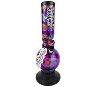 CHONGZ 30cm "Dalliance" Acrylic Ice Twist Bouncer Bong | Metal Bowl and Down Pipe | Rubber Base | Carb Hole (CHO43) (Purple)