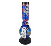 CHONGZ 30cm "Dalliance" Acrylic Ice Twist Bouncer Bong | Metal Bowl and Down Pipe | Rubber Base | Carb Hole (CHO43) (Blue)