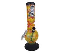 CHONGZ 30cm "Dalliance" Acrylic Ice Twist Bouncer Bong | Metal Bowl and Down Pipe | Rubber Base | Carb Hole (CHO43) (Light Orange)