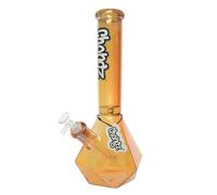 Chongz 35cm 7mm "Johnny Gemstone" glass waterpipe bong, with faceted gemstone-inspired design with bold, modern aesthetics (Sunset Amber)