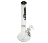 Chongz 40cm 9mm "Plug" Beaker Glass Bong, 9mm borosilicate glass waterpipe available in two colours: black accents or Green accents (Black accents)