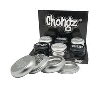 Chongz 55mm 3-Piece Metal Herb Grinder - Warped Wheel Design, Razor Sharp Teeth, Steel Mesh Sifter, Scraper Spoon - Herb Crusher & Crumbler (Silver)