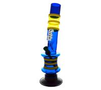 Chongz Acrylic 30cm “Breakfast Biscuit” Ice Notch Bong, Accent Colours Will be Varied & Unique, Choose Your Main Body Colour (Blue)