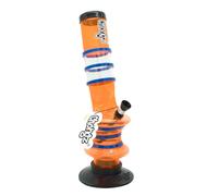 Chongz Acrylic 30cm “Breakfast Biscuit” Ice Notch Bong, Accent Colours Will be Varied & Unique, Choose Your Main Body Colour (Orange)