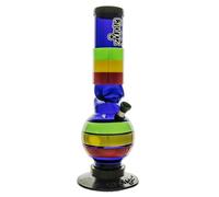 Chongz Acrylic 30cm “Lazy Jane” Ice Twist Bubble Bong Waterpipe, Accent Colours Will be Varied & Unique, Choose Your Main Body Colour (Blue)
