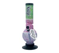 Chongz Acrylic 30cm “Mosaic Museum” Bubble Ice Twist Bong, artistic Design, legendary performance, heavy duty rubber base with moulded chongz logo (Green, Pink & Purple)