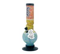 Chongz Acrylic 30cm “Mosaic Museum” Bubble Ice Twist Bong, artistic Design, legendary performance, heavy duty rubber base with moulded chongz logo (Red, Gold & Blue)
