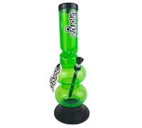 Chongz Acrylic 30cm “Snug Slacks” Ice Twist Double Bubble Bong, Made from high Quality 3mm Acrylic Construction, Lightweight and Shatter-Resistant (Green)