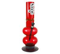 Chongz Acrylic 30cm “Snug Slacks” Ice Twist Double Bubble Bong, Made from high Quality 3mm Acrylic Construction, Lightweight and Shatter-Resistant (Red)