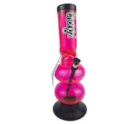 Chongz Acrylic 30cm “Snug Slacks” Ice Twist Double Bubble Bong, Made from high Quality 3mm Acrylic Construction, Lightweight and Shatter-Resistant (Pink)