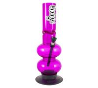 Chongz Acrylic 30cm “Snug Slacks” Ice Twist Double Bubble Bong, Made from high Quality 3mm Acrylic Construction, Lightweight and Shatter-Resistant (Purple)