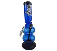 Chongz Acrylic 30cm “Snug Slacks” Ice Twist Double Bubble Bong, Made from high Quality 3mm Acrylic Construction, Lightweight and Shatter-Resistant (Blue)
