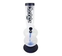 Chongz Acrylic 30cm “Snug Slacks” Ice Twist Double Bubble Bong, Made from high Quality 3mm Acrylic Construction, Lightweight and Shatter-Resistant (White)