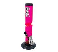 CHONGZ Acrylic 30cm "Thunderstorm" Straight Ice Twist Bong, made from quality 3mm acrylic construction, lightweight and shatter-resistant (Pink)