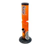 CHONGZ Acrylic 30cm "Thunderstorm" Straight Ice Twist Bong, made from quality 3mm acrylic construction, lightweight and shatter-resistant (Orange)