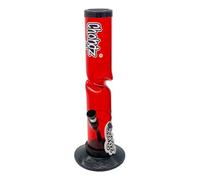 CHONGZ Acrylic 30cm "Thunderstorm" Straight Ice Twist Bong, made from quality 3mm acrylic construction, lightweight and shatter-resistant (Red)