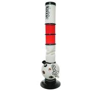 Chongz Acrylic 40cm "Debonair" Ice Twist Water pipe, heavy duty rubber base with Chongz brand logo, Stands approximately 40cm tall (Red)
