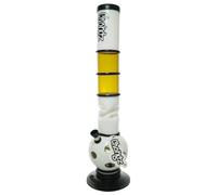 Chongz Acrylic 40cm "Debonair" Ice Twist Water pipe, heavy duty rubber base with Chongz brand logo, Stands approximately 40cm tall (Yellow)